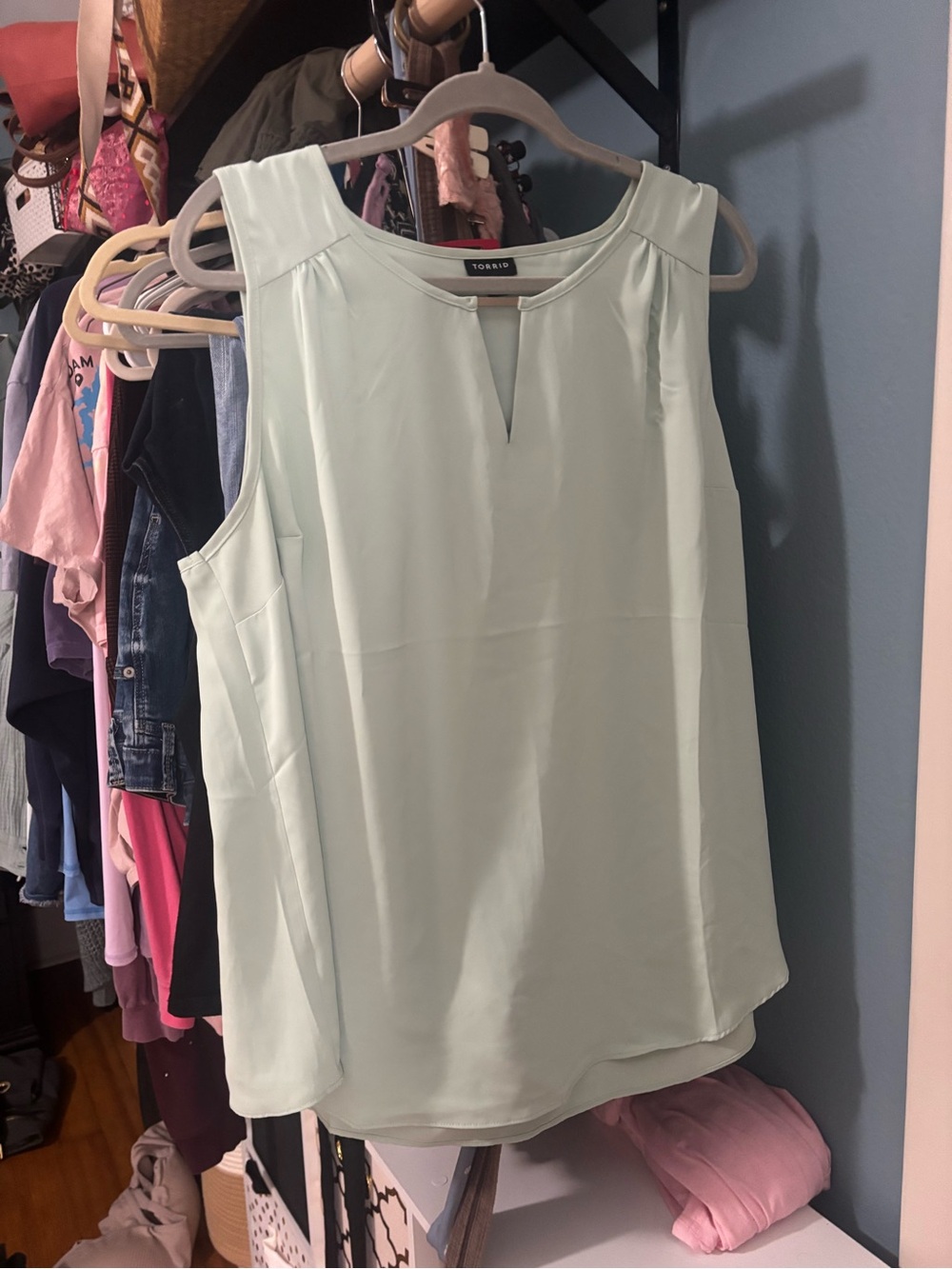 torrid Mint Sleeveless Keyhole Tank Top